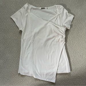 Athleta Cap Sleeve Wrap Tee Shirt in White